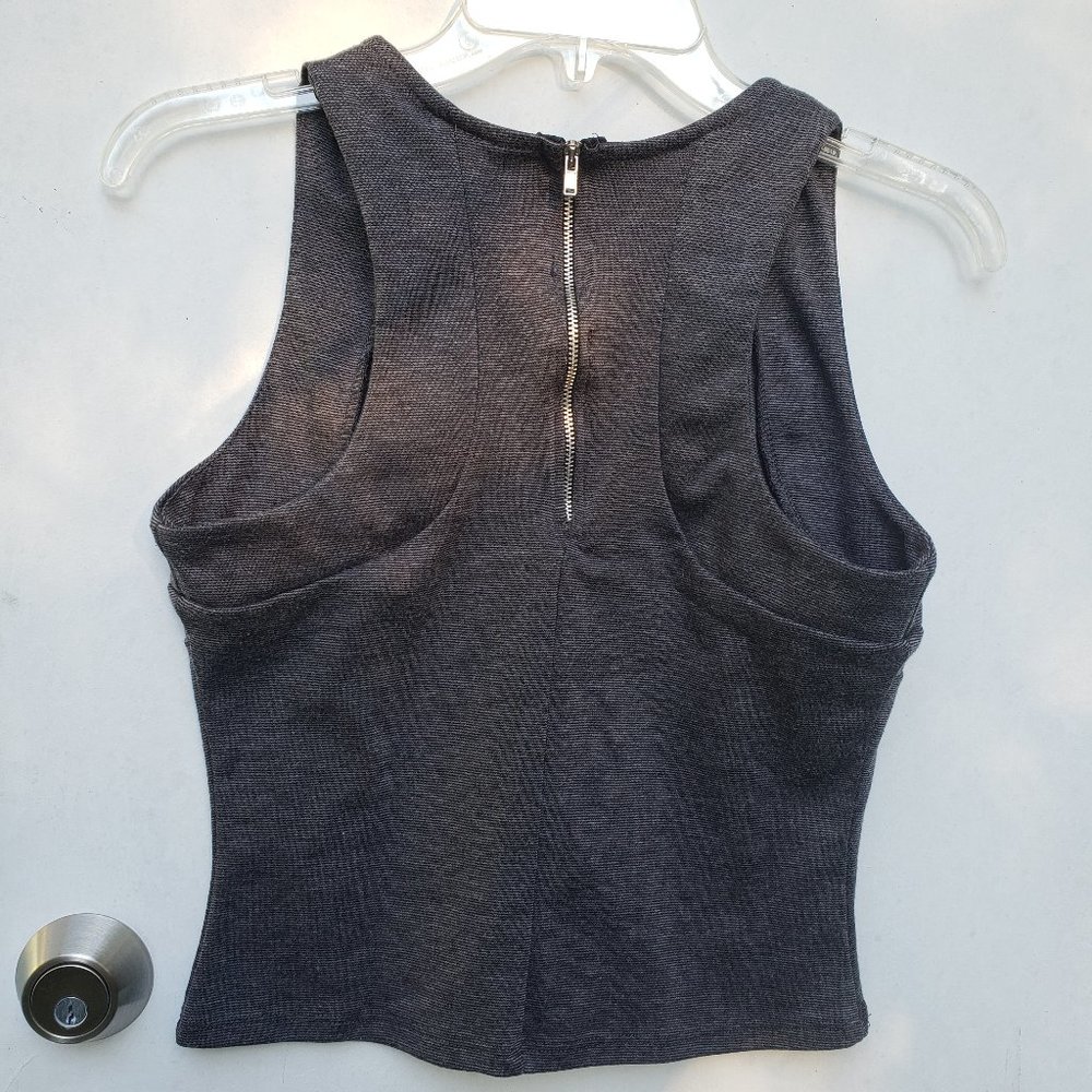 Grey Tank Top With Back Zip - Medium